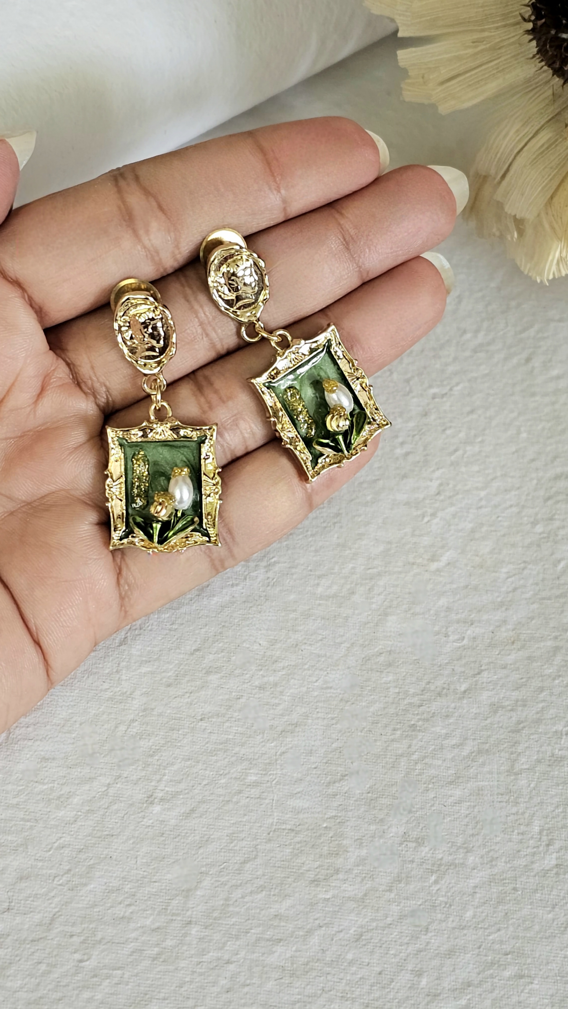 Vistelle Enamel Drop Earrings