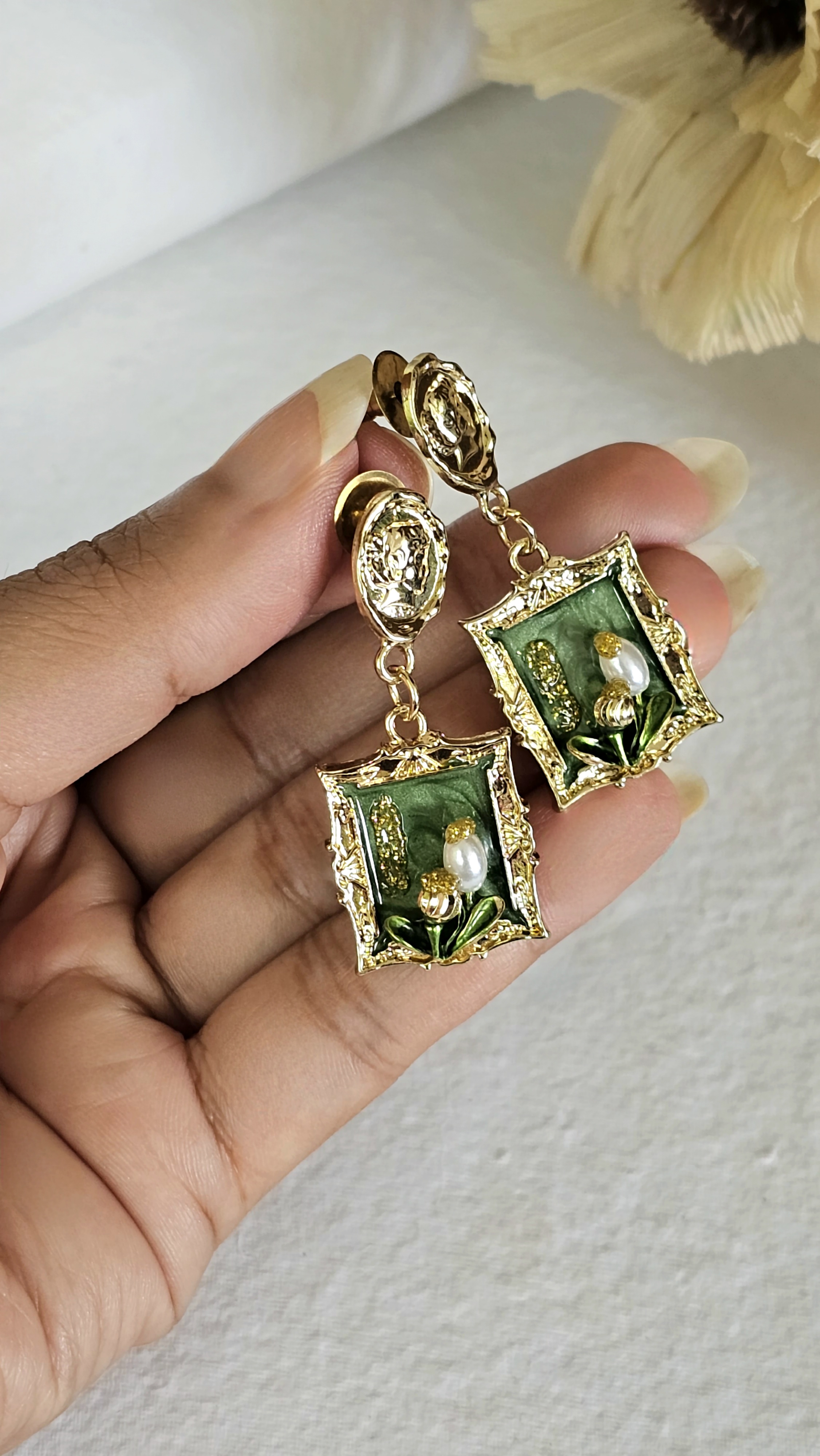 Vistelle Enamel Drop Earrings