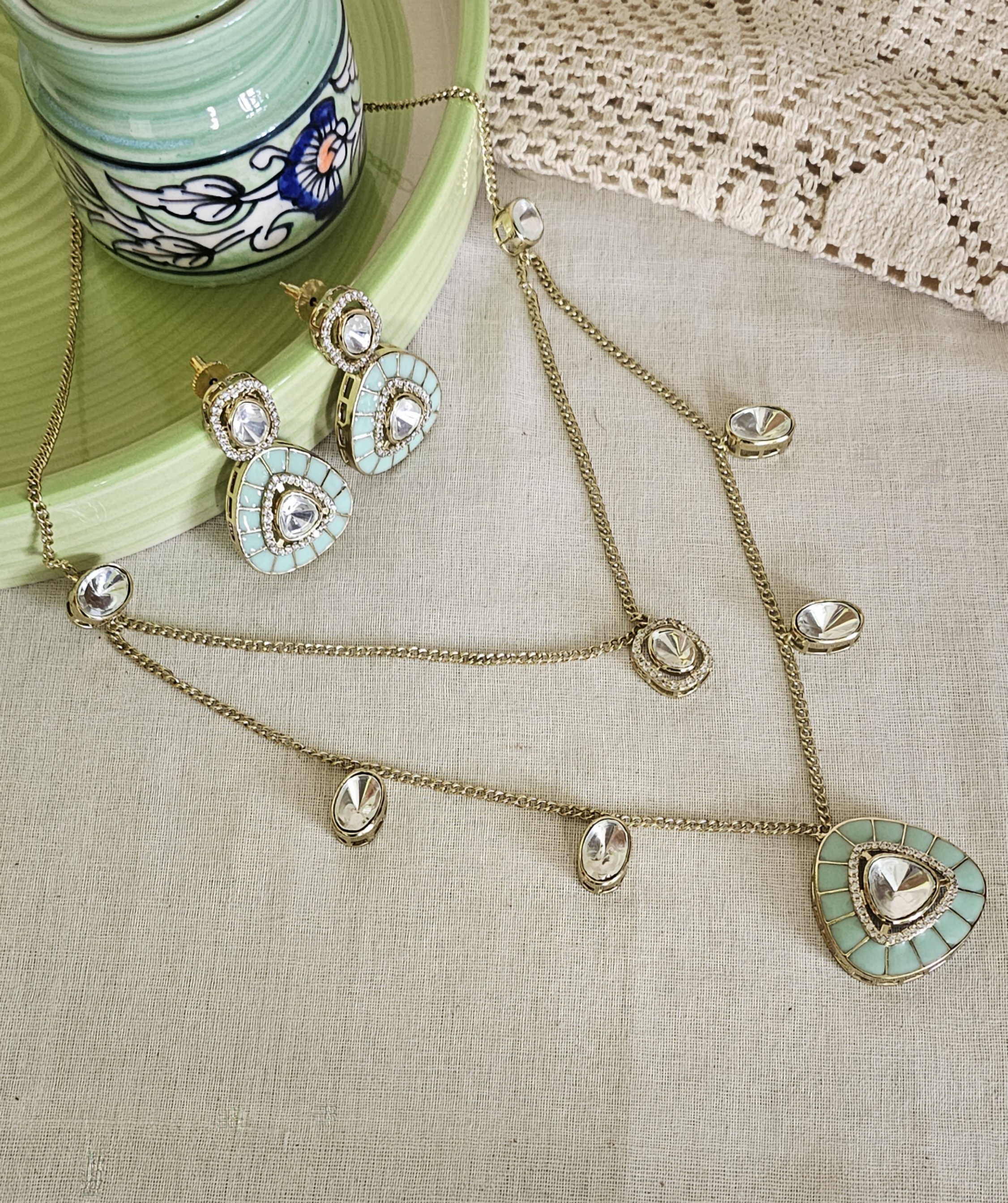 Trikona Necklace Set - Jaipur Edit