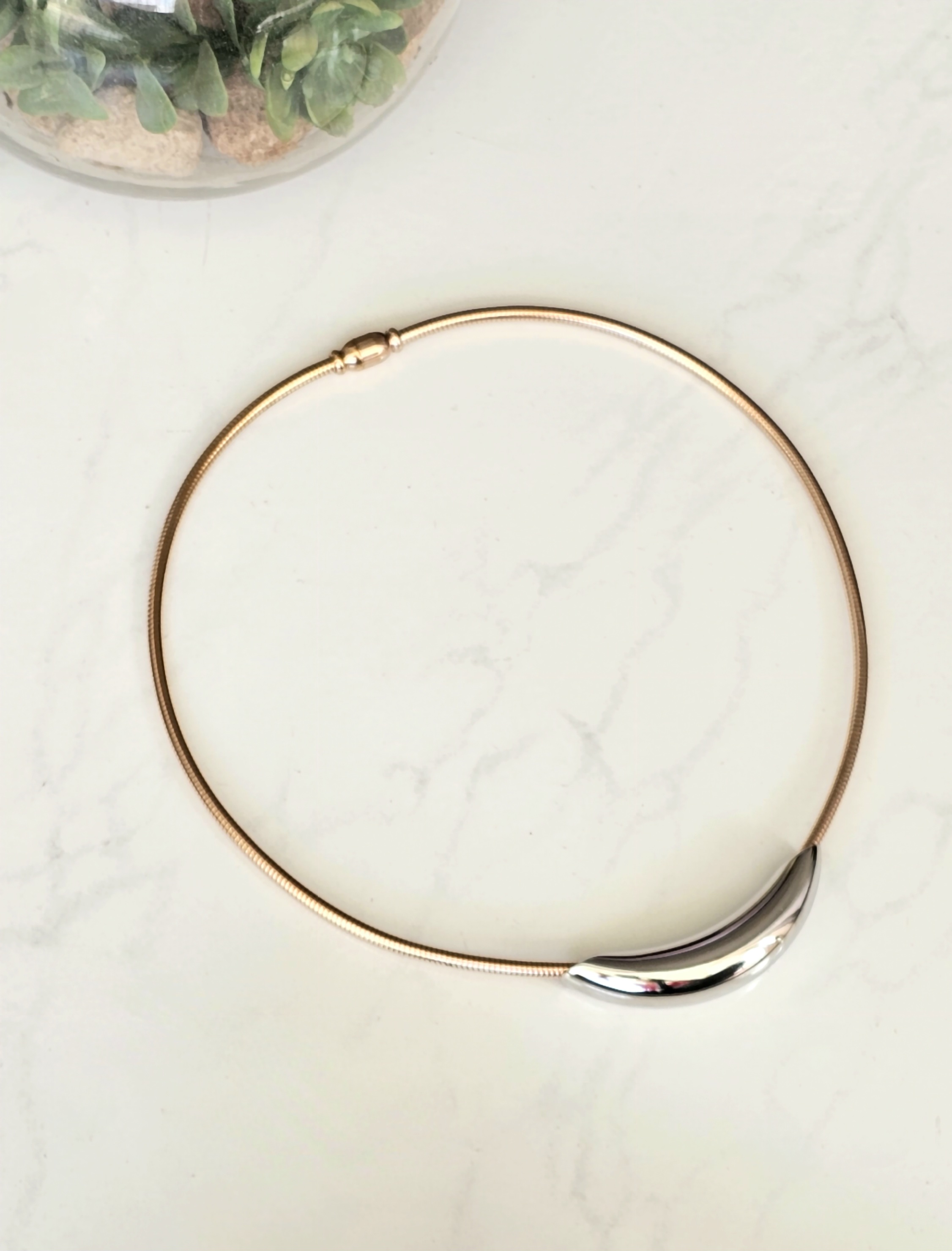 Cres Mix-Metal Hansli Necklace