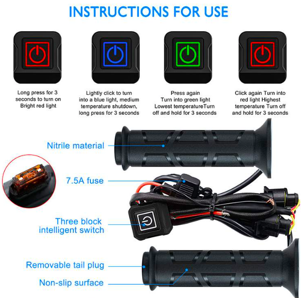 Šildomų rankenų ir nykščio komplektas