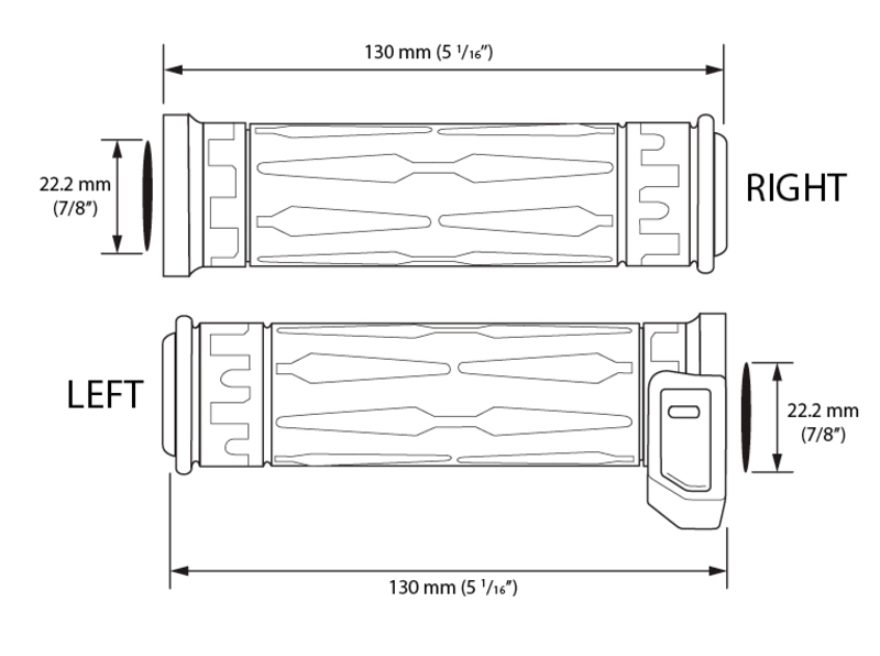 Hyper Šildomų rankenėlių ir nyksčio komplektas 22mm.