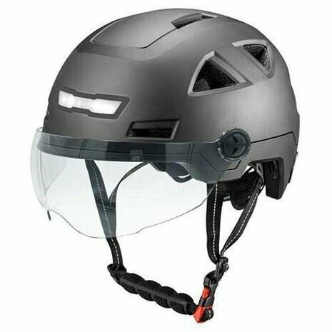 Šalmas VITO E-LIGHT WITH VISOR MATT BLACK (SPEED PEDELEC) L/XL (58-61CM)