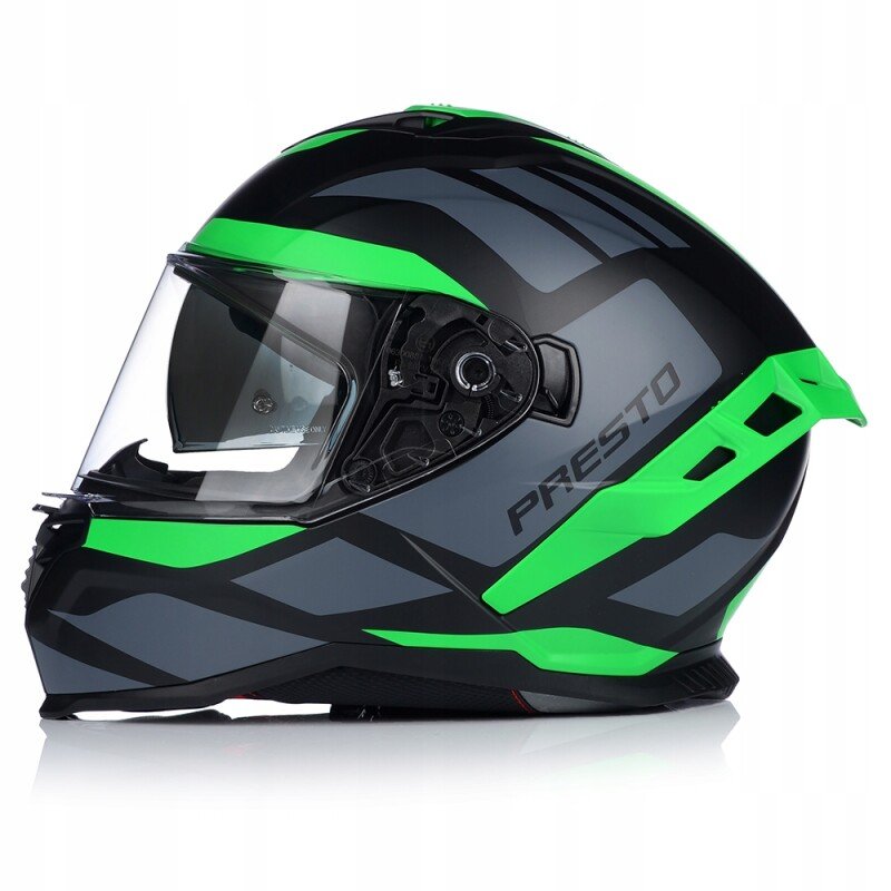 Šalmas HELMET VITO PRESTO FULL-FACE + SUN VISOR MATT/BLACK/GREEN