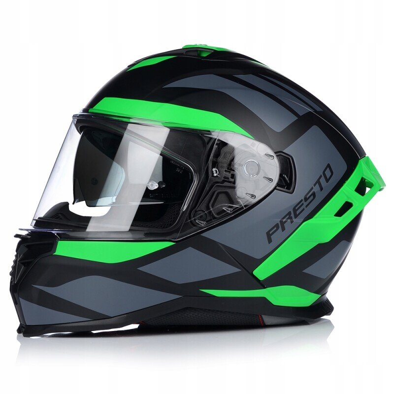 Šalmas HELMET VITO PRESTO FULL-FACE + SUN VISOR MATT/BLACK/GREEN