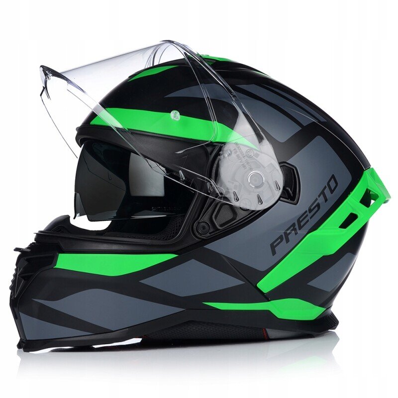 Šalmas HELMET VITO PRESTO FULL-FACE + SUN VISOR MATT/BLACK/GREEN