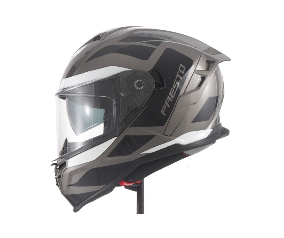 Šalmas VITO PRESTO FULL-FACE + SUN VISOR SHINY GREY/BLACK