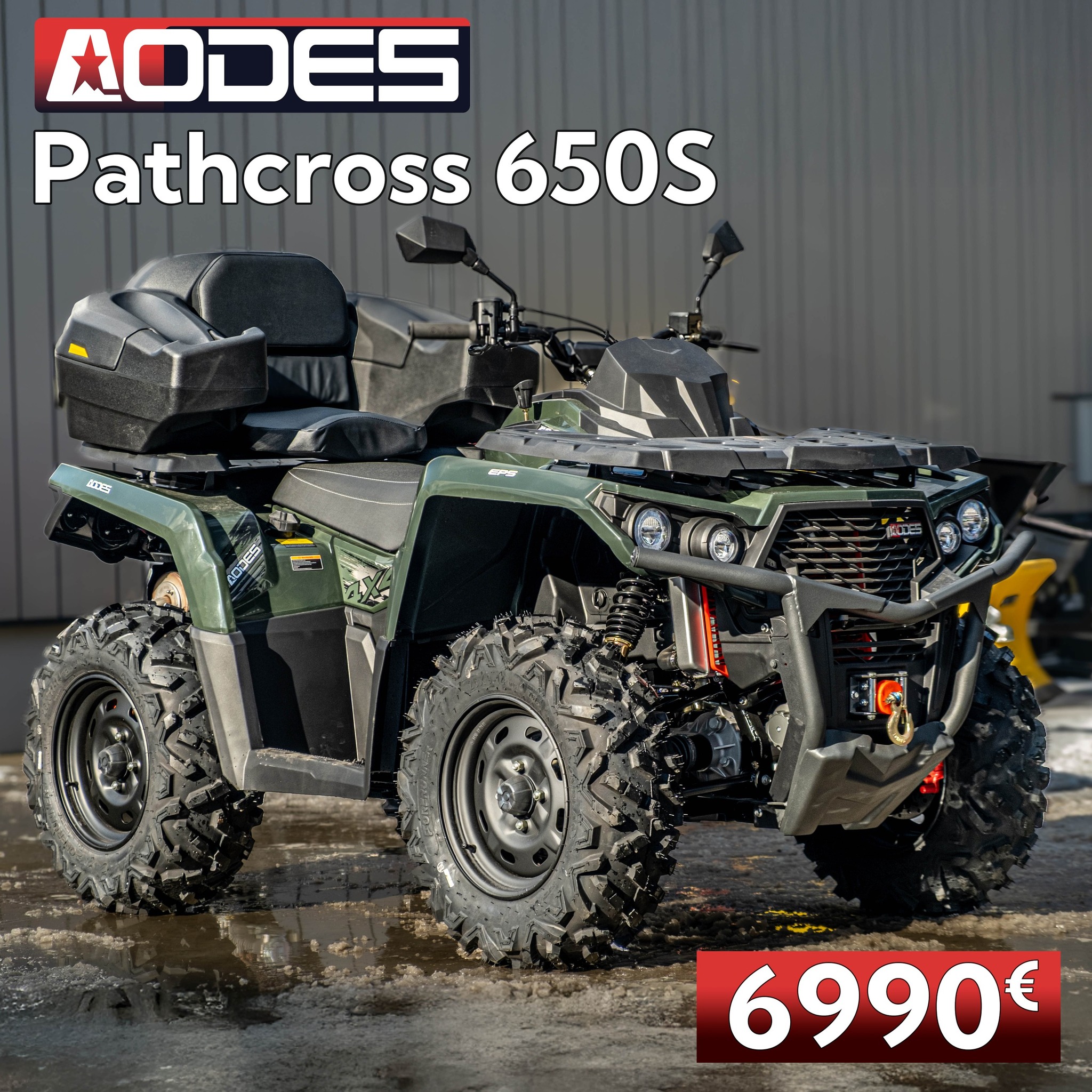 AODES Pathcross 650S EPS V-Twin T3b KETURRATIS Žalias