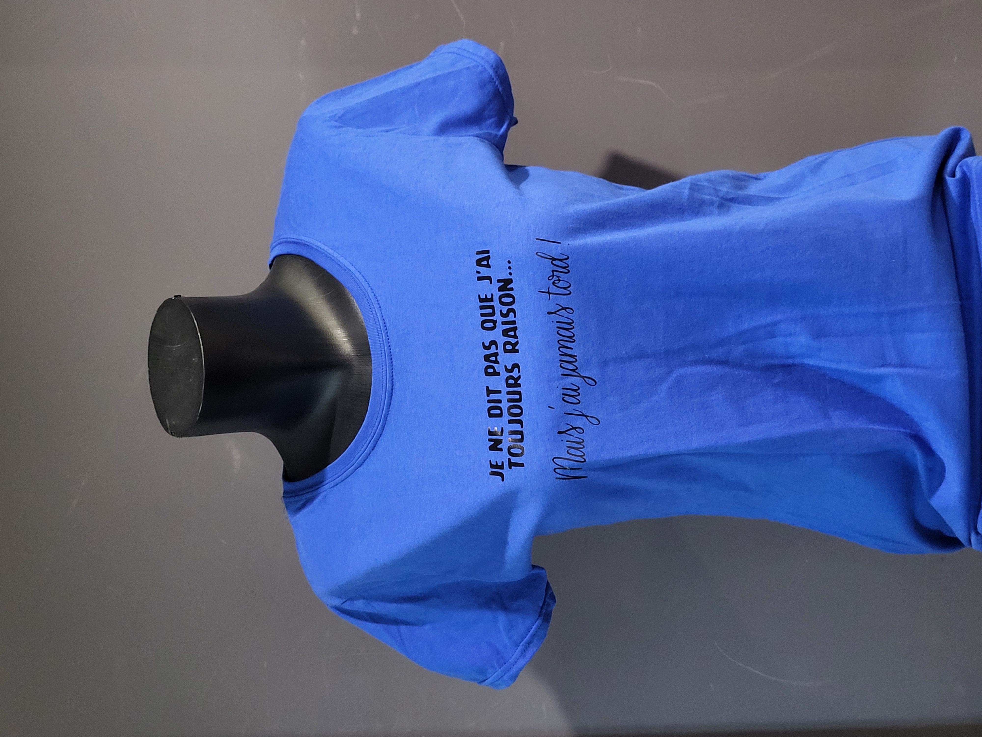 T-shirt femme bleu phrase 