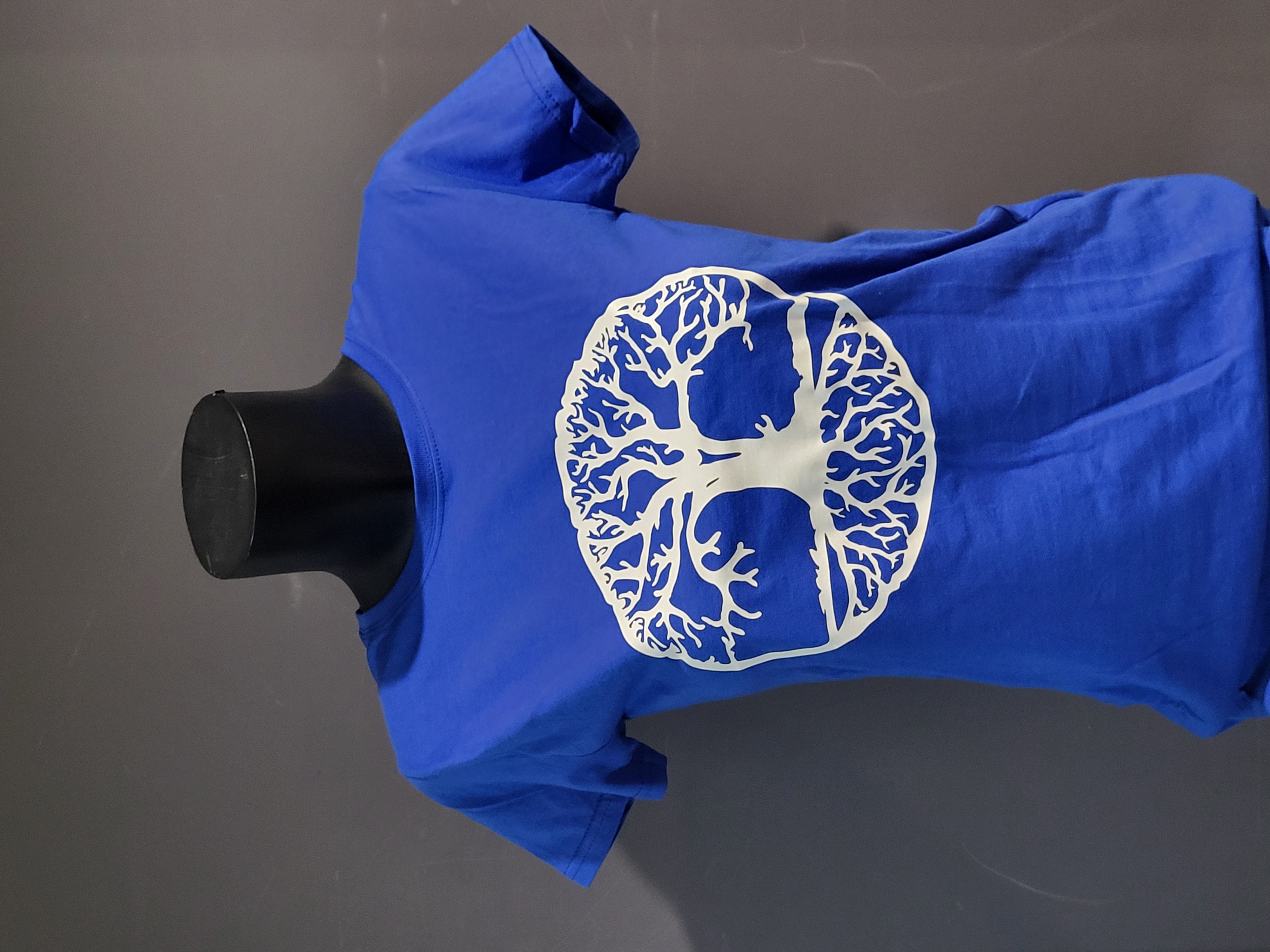 T-shirt femme bleu avec motif arbre de vie