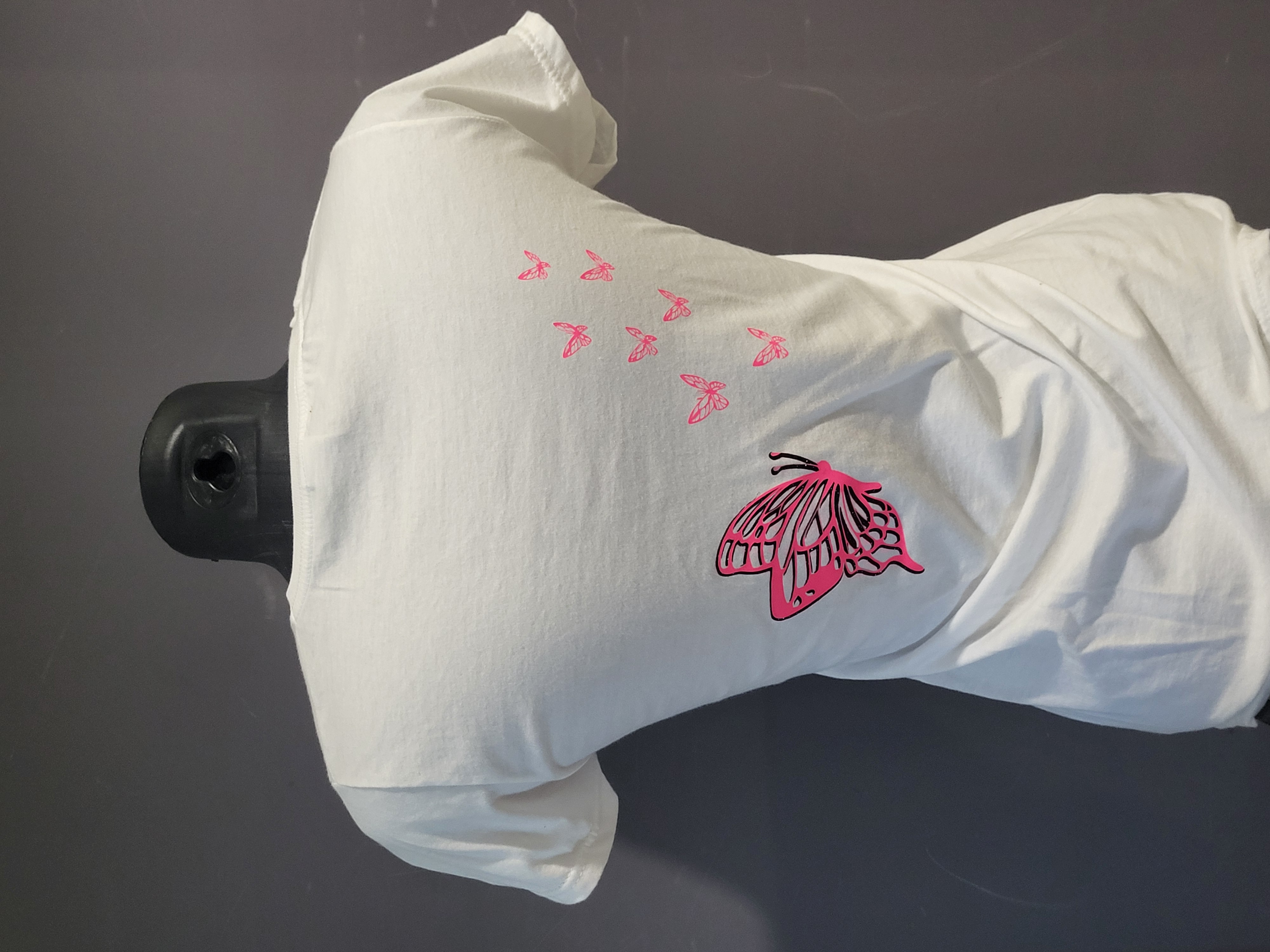 T-shirt femme blanc papillon