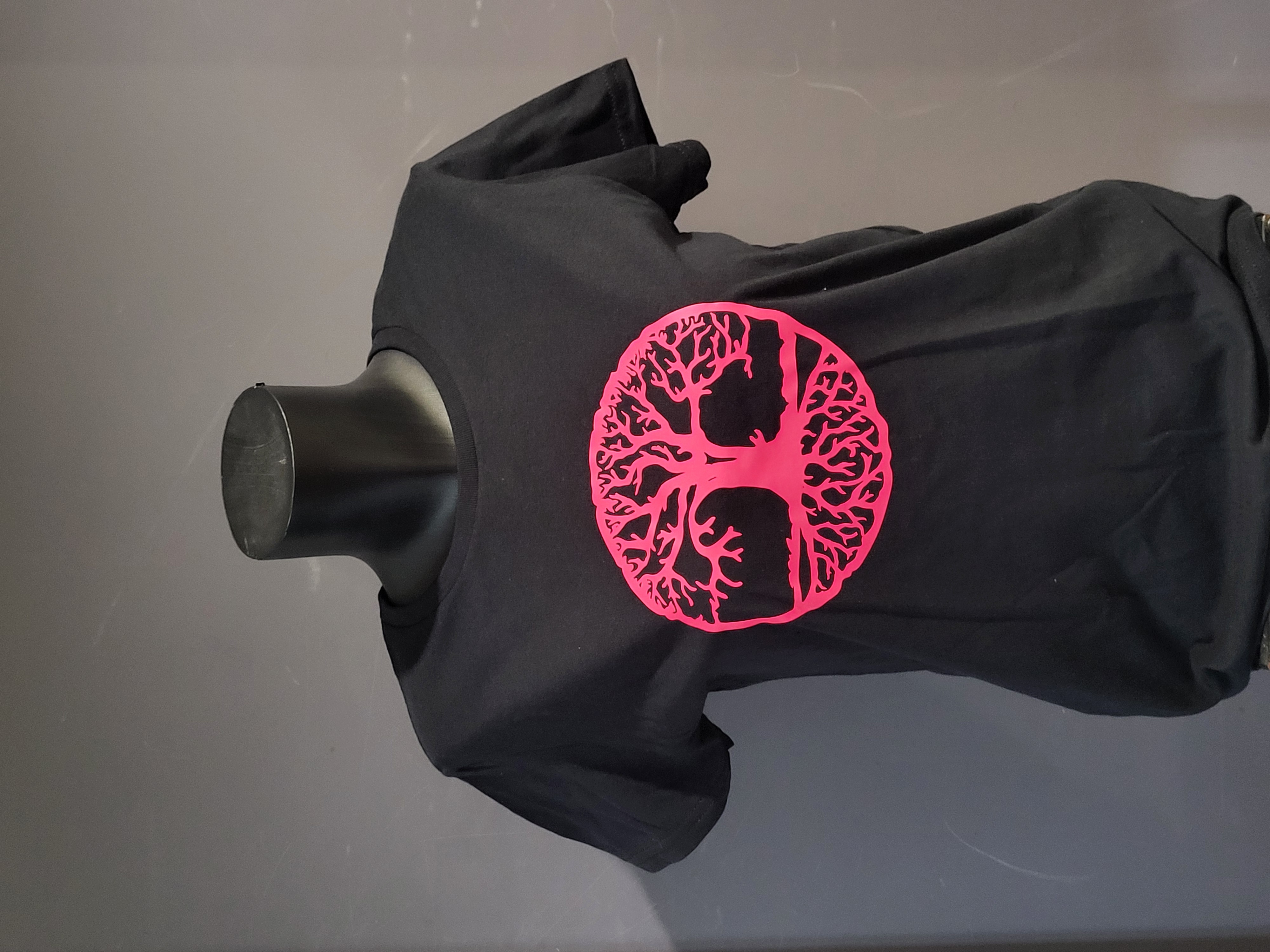 T-shirt femme noir avec arbre de vie