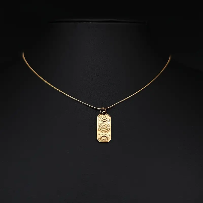 Evil Eye & Moon Star Pendant Necklace - Waterproof