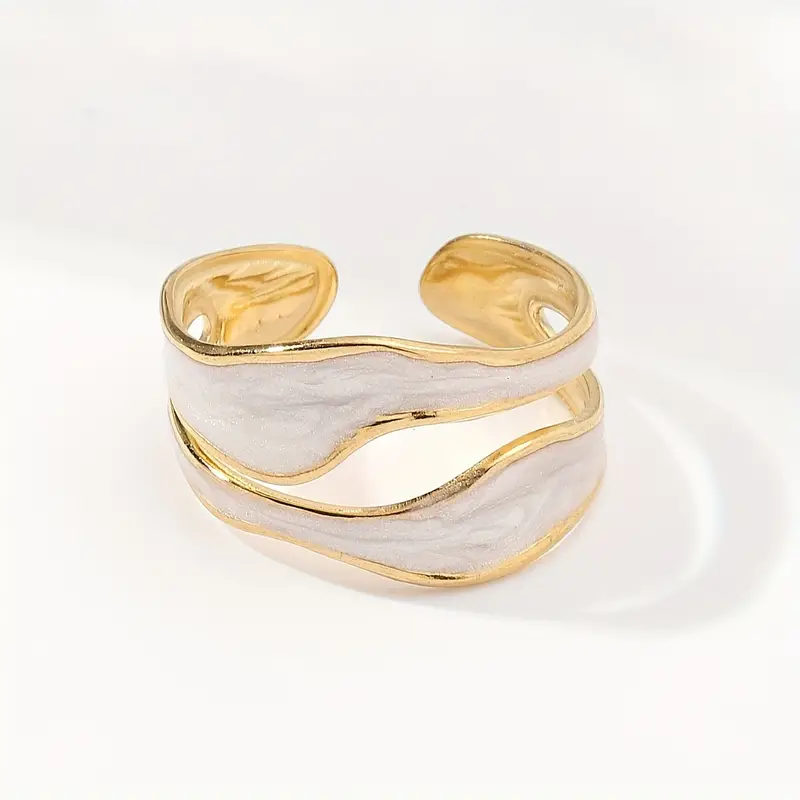 White Double-Layer Ring - Waterproof - Adjustable