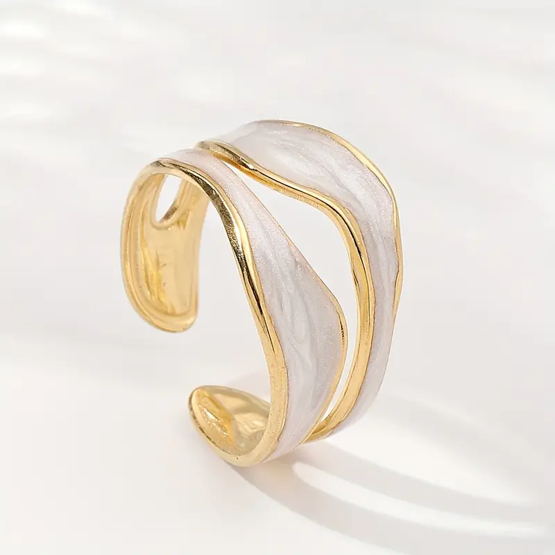 White Double-Layer Ring - Waterproof - Adjustable