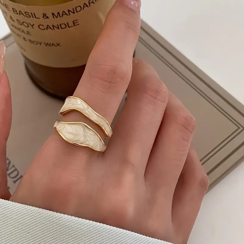 White Double-Layer Ring - Waterproof - Adjustable