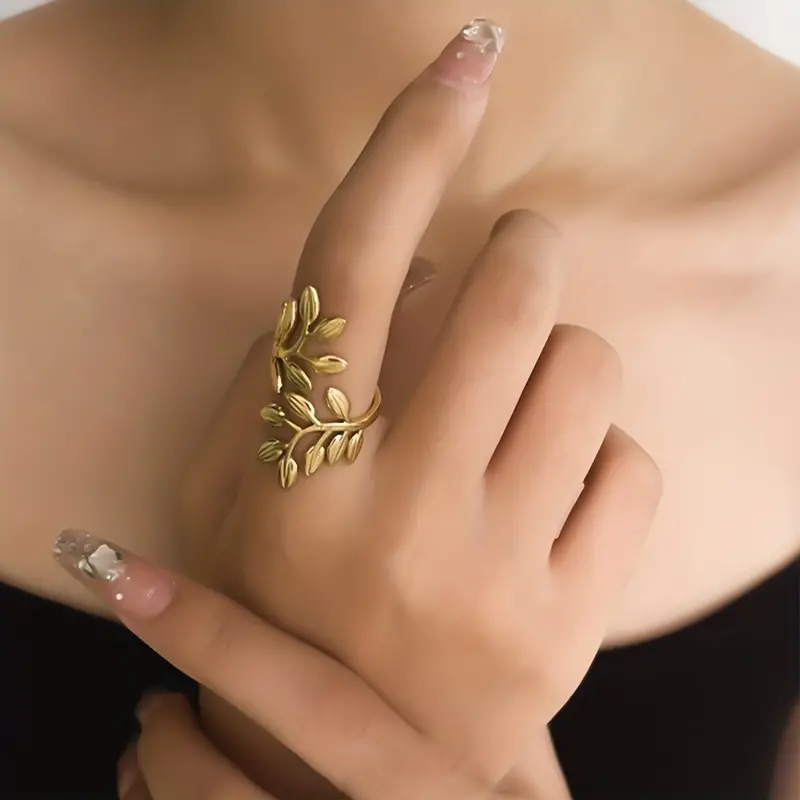 Leaf-Shaped Ring - Waterproof - Adjustable 