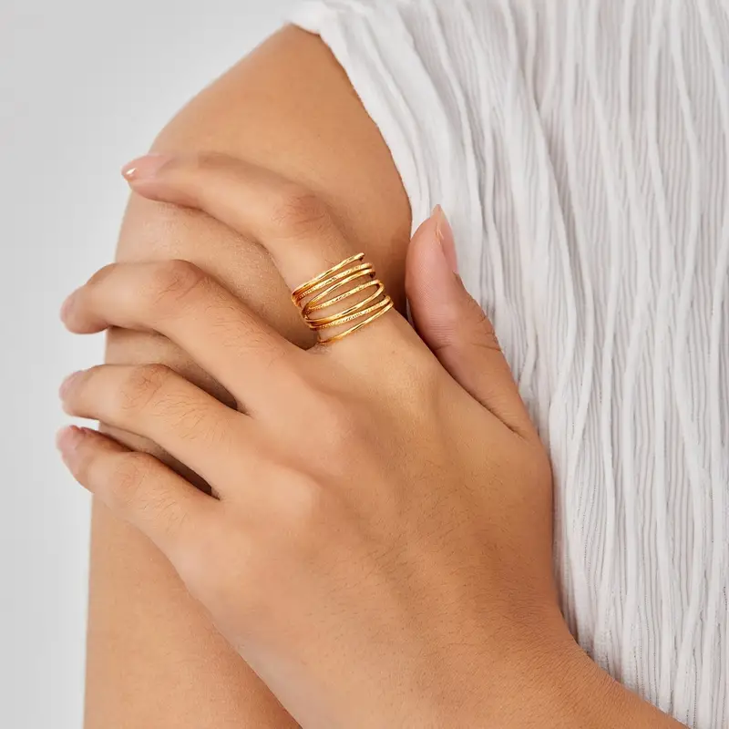 Minimalist Hollow Ring, Waterproof,  Adjustable 