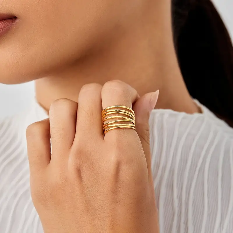 Minimalist Hollow Ring, Waterproof, Adjustable
