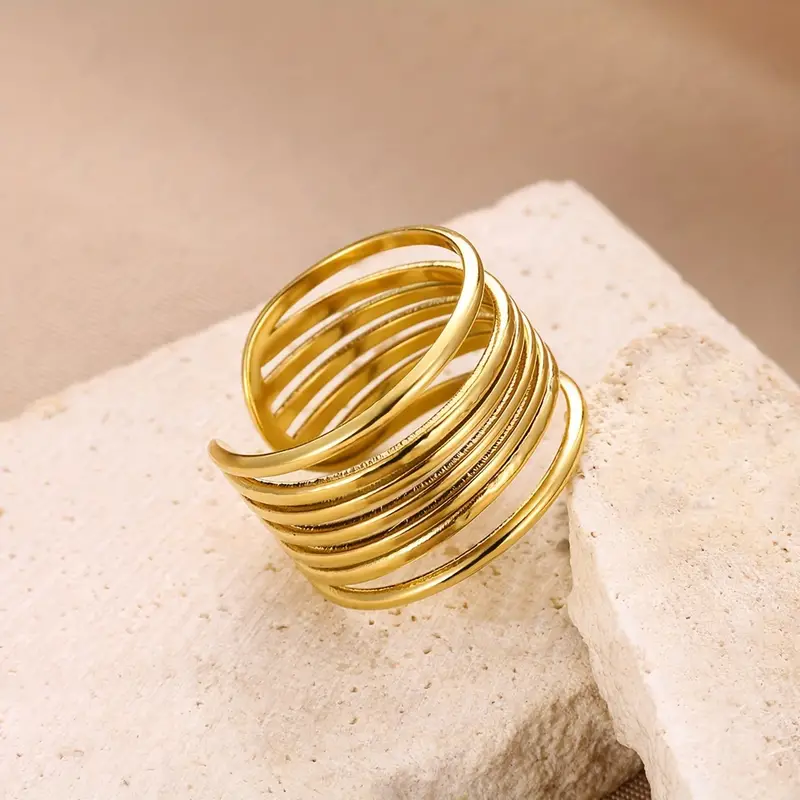 Minimalist Hollow Ring, Waterproof,  Adjustable 