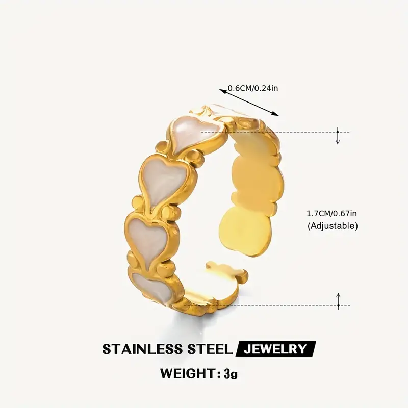 Chic Heart Ring - waterproof - adjustable 