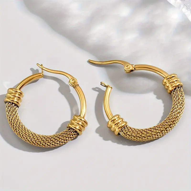 Hoop-with-Mesh Earrings - Waterproof