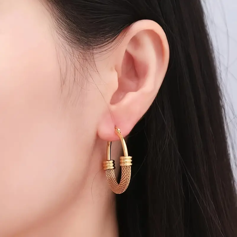 Hoop-with-Mesh Earrings - Waterproof