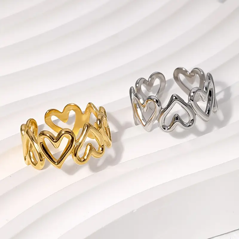 Multi Heart Ring, Waterproof, Adjustable