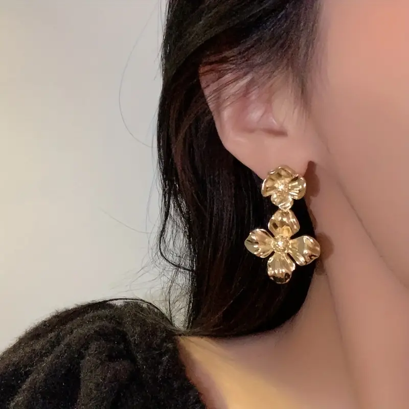 Double Flower Earrings - Waterproof