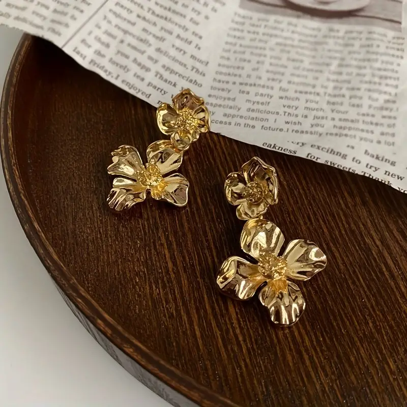 Double Flower Earrings - Waterproof