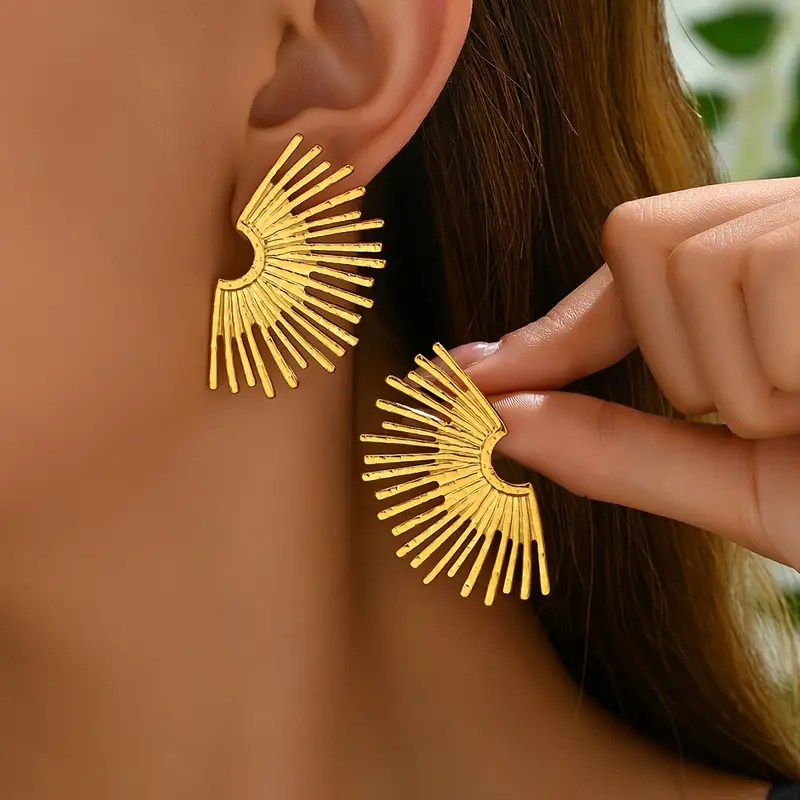 Sunburst Gold Earrings - Waterproof