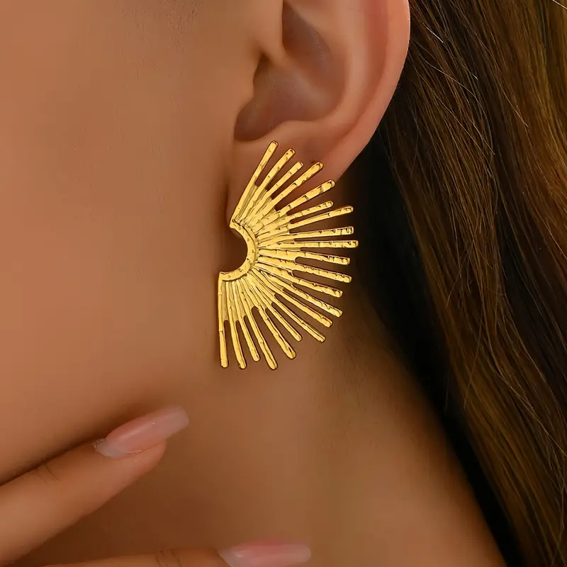 Sunburst Gold Earrings - Waterproof