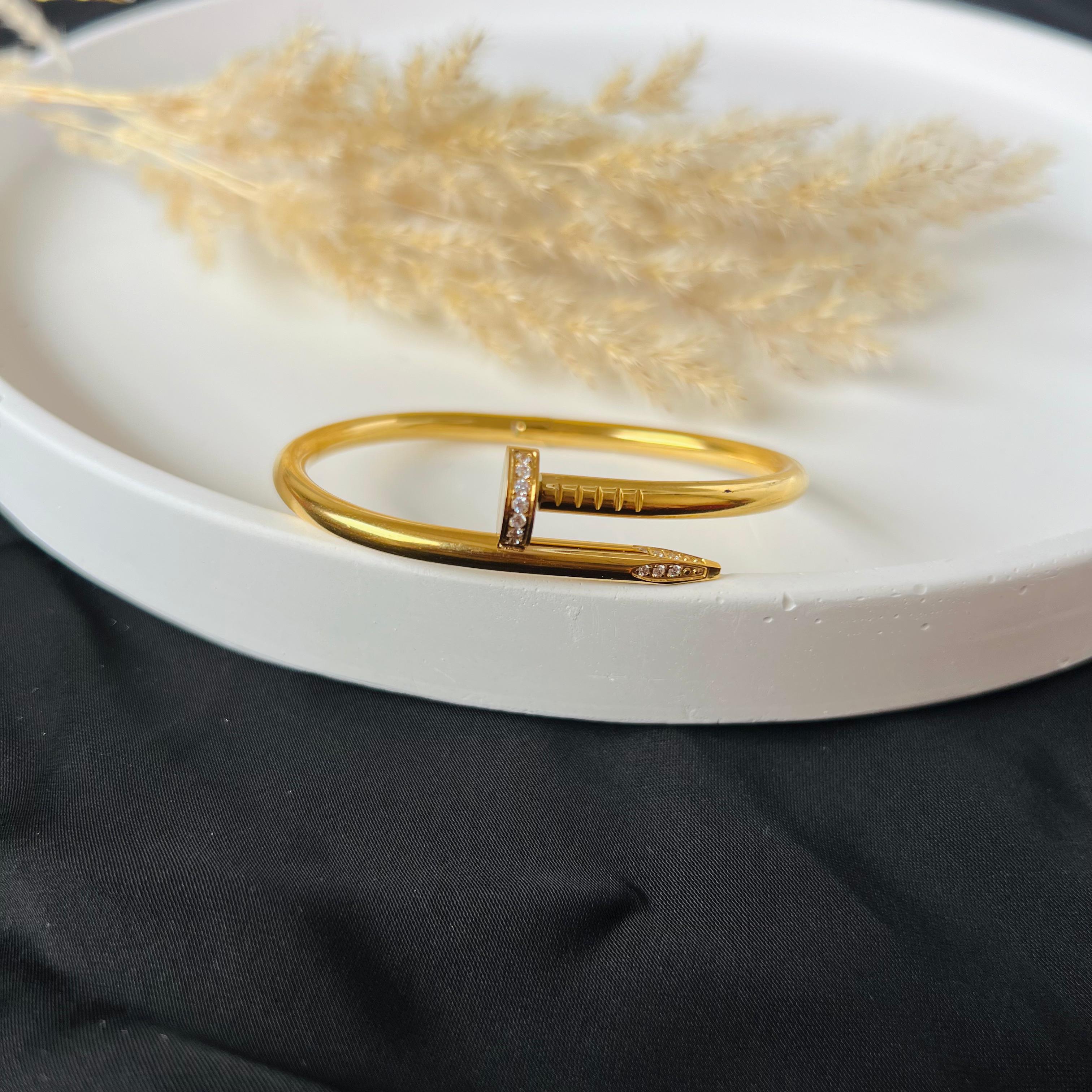 Gold Nail Bangle Bracelet - Waterproof