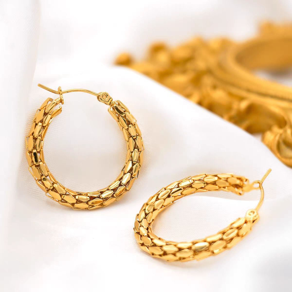 Luxe Textured Earrings - Waterproof