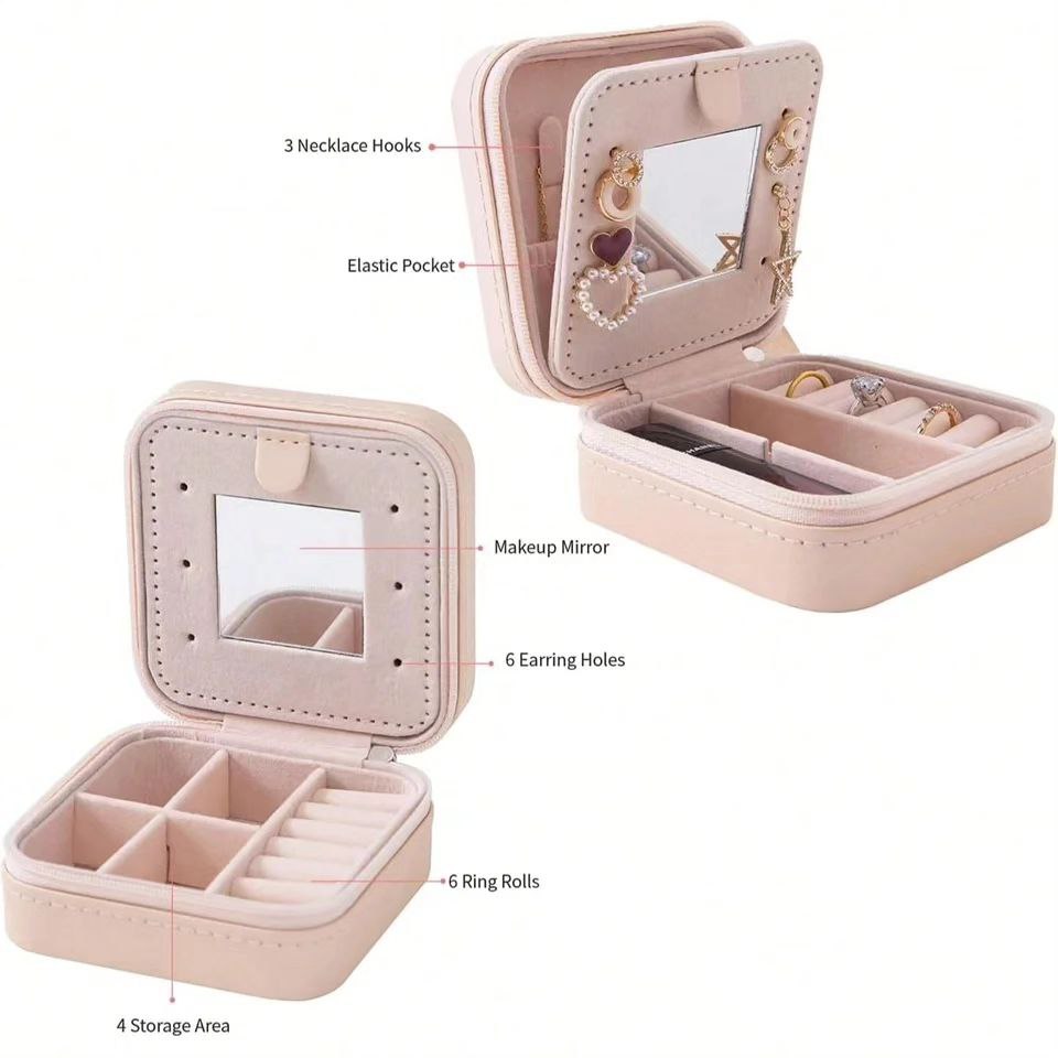 Travel Jewelry Organizer with Mirror