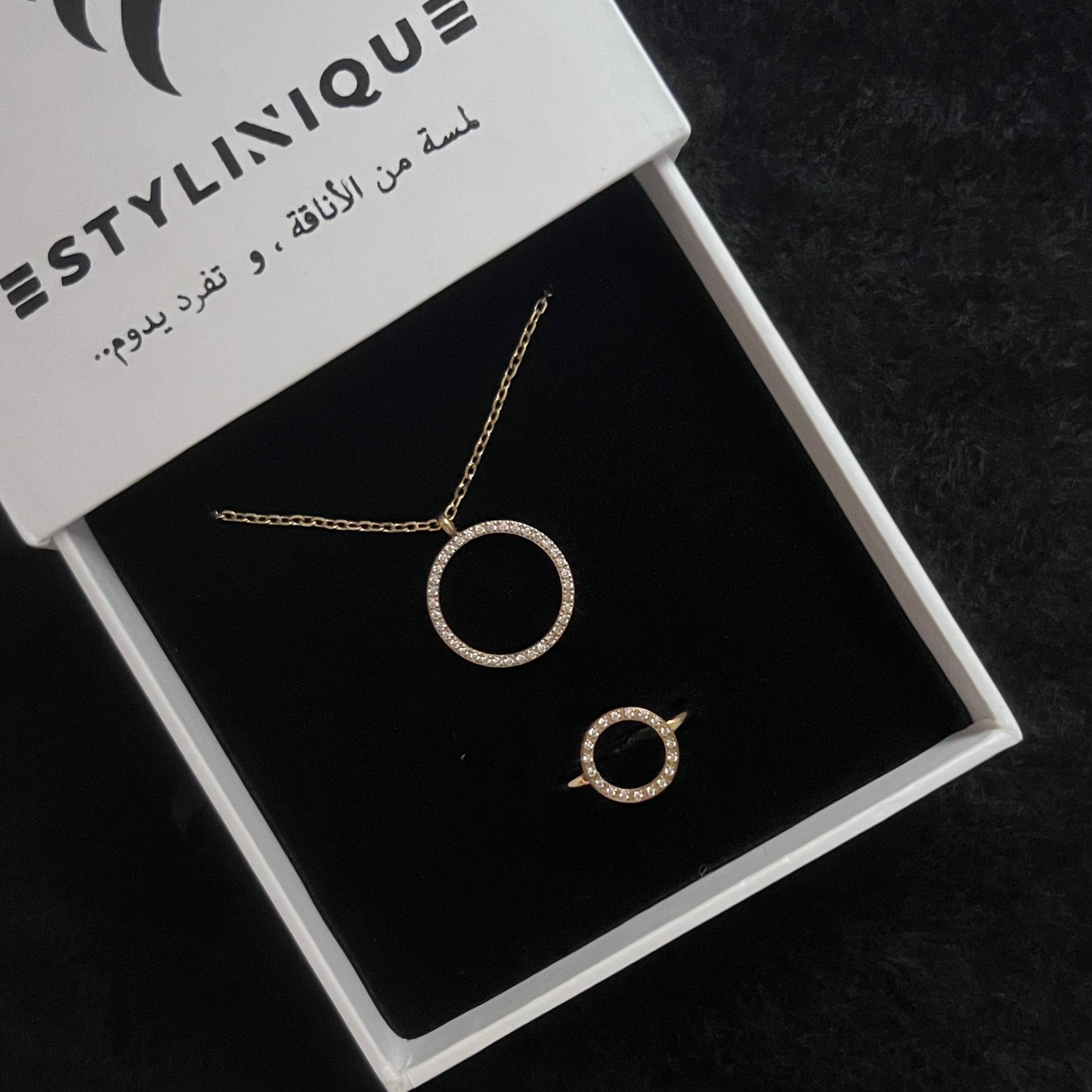 Circle Jewelry Set – Necklace & Ring - Waterproof