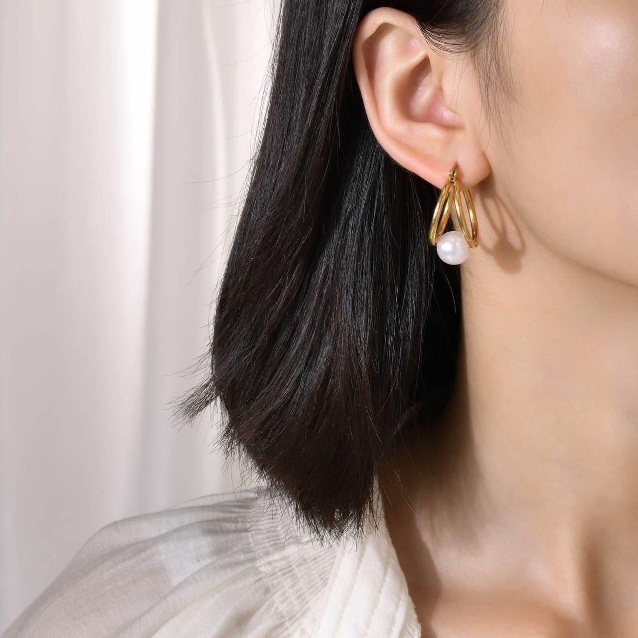 hanged Pearl Earrings - waterproof