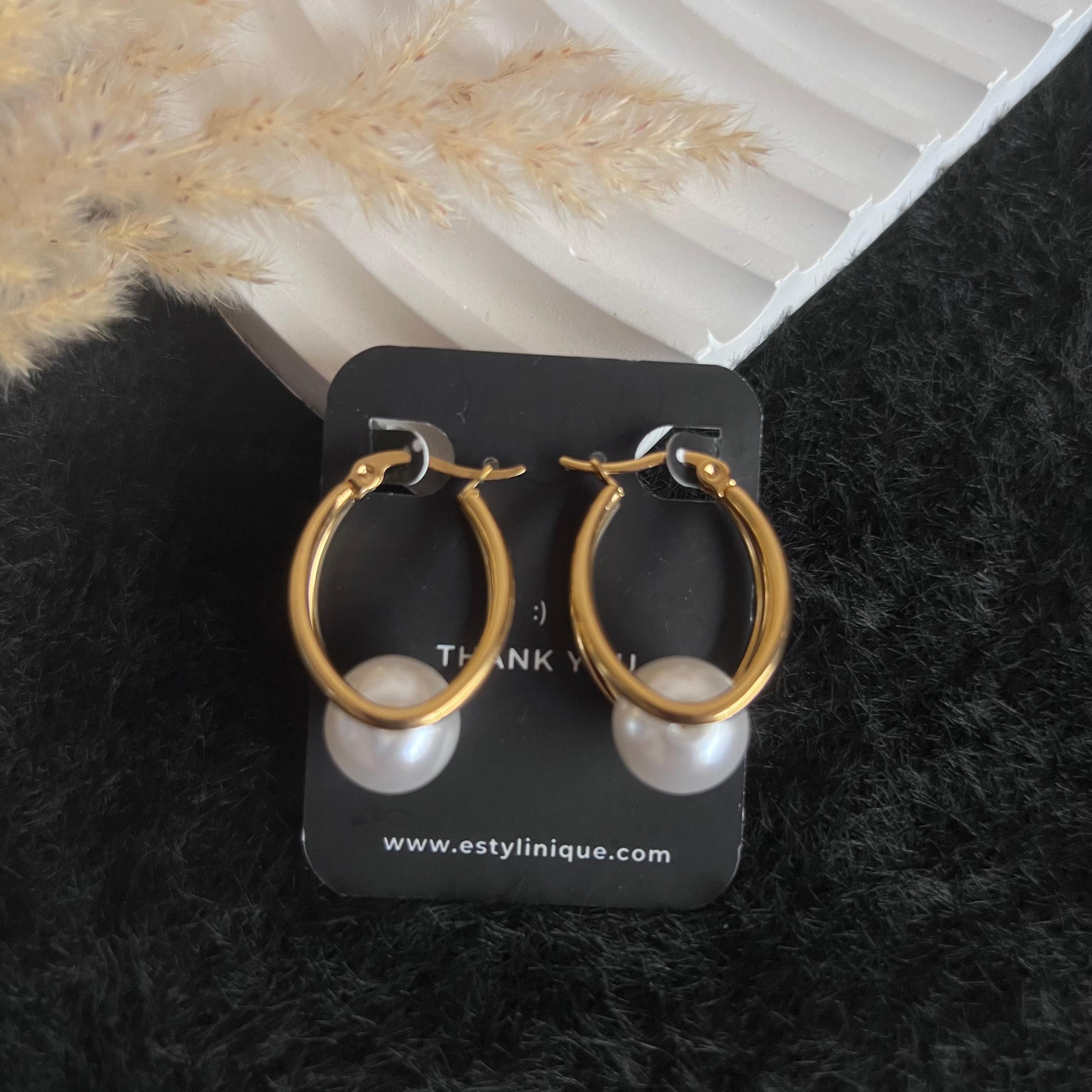 hanged Pearl Earrings - waterproof