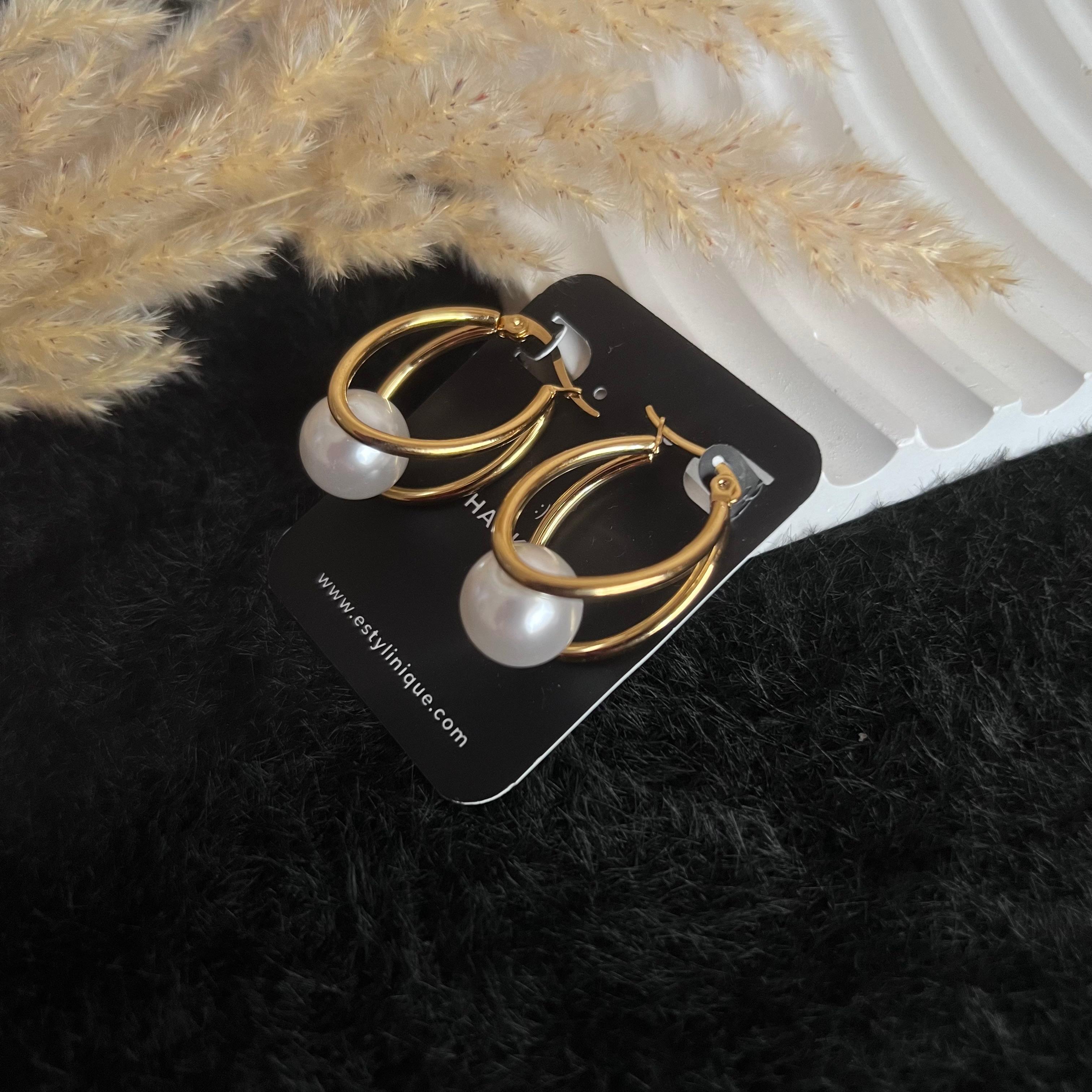 hanged Pearl Earrings - waterproof