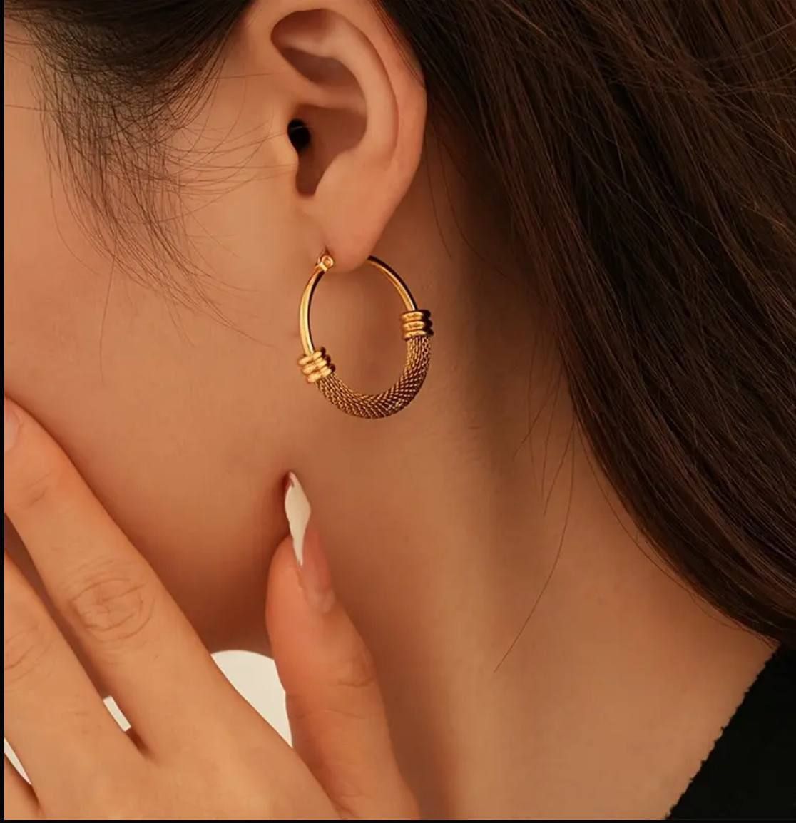 Hoop-with-Mesh Earrings - Waterproof
