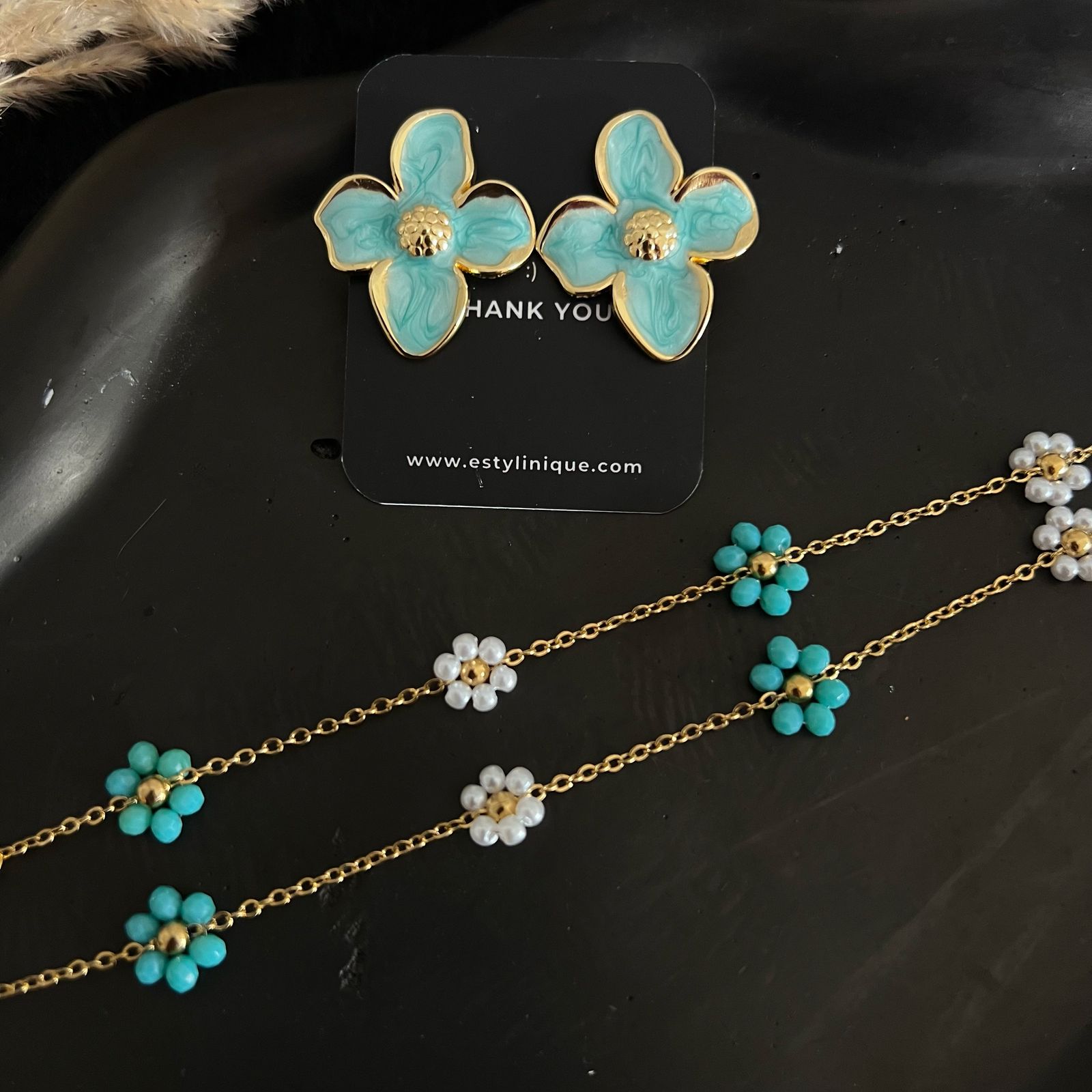 Blue-Green Floral Set - Waterproof