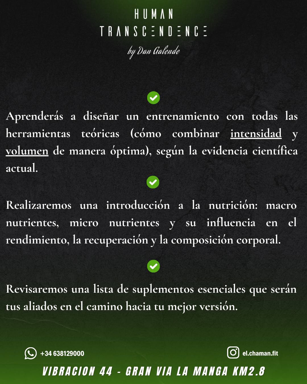 Taller Teórico: Entrenamiento - Nutrición - Suplementación