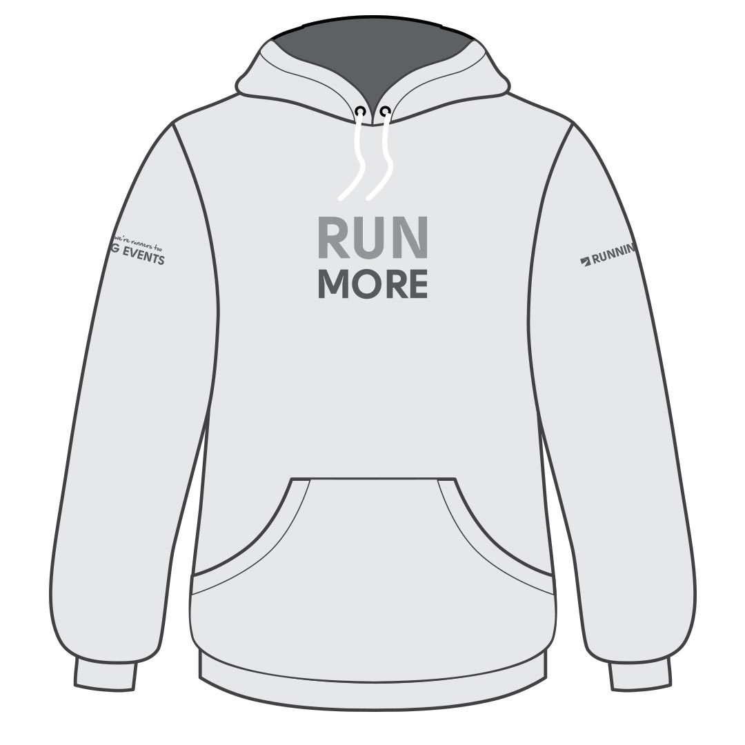 Run More Hoodie White Marle