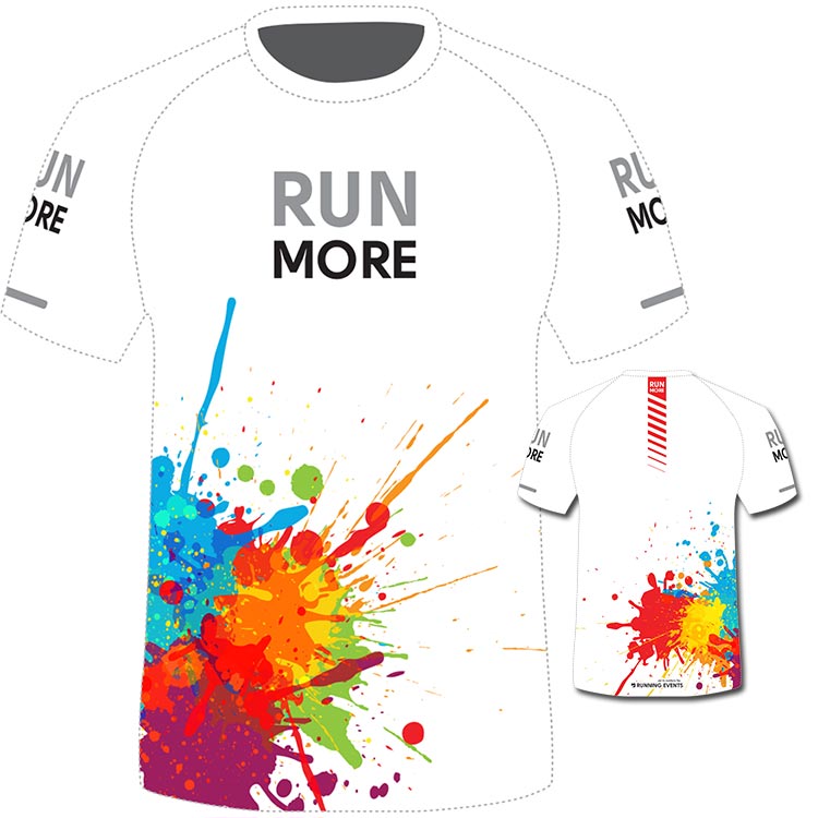 Run More Paint Splash Tee in White