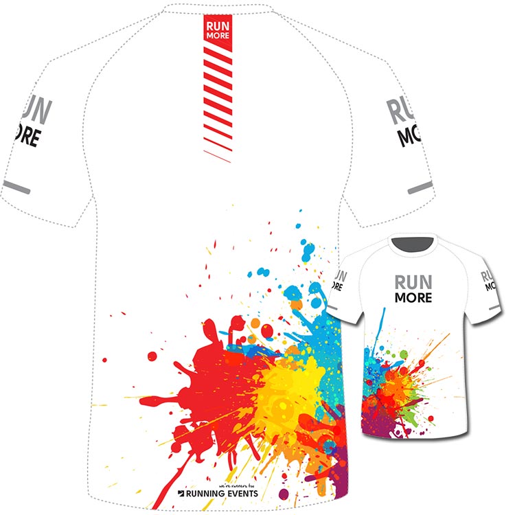 Run More Paint Splash Tee in White