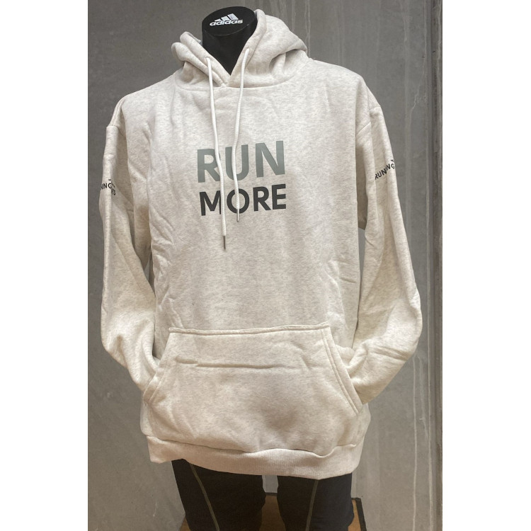 Run More Hoodie White Marle