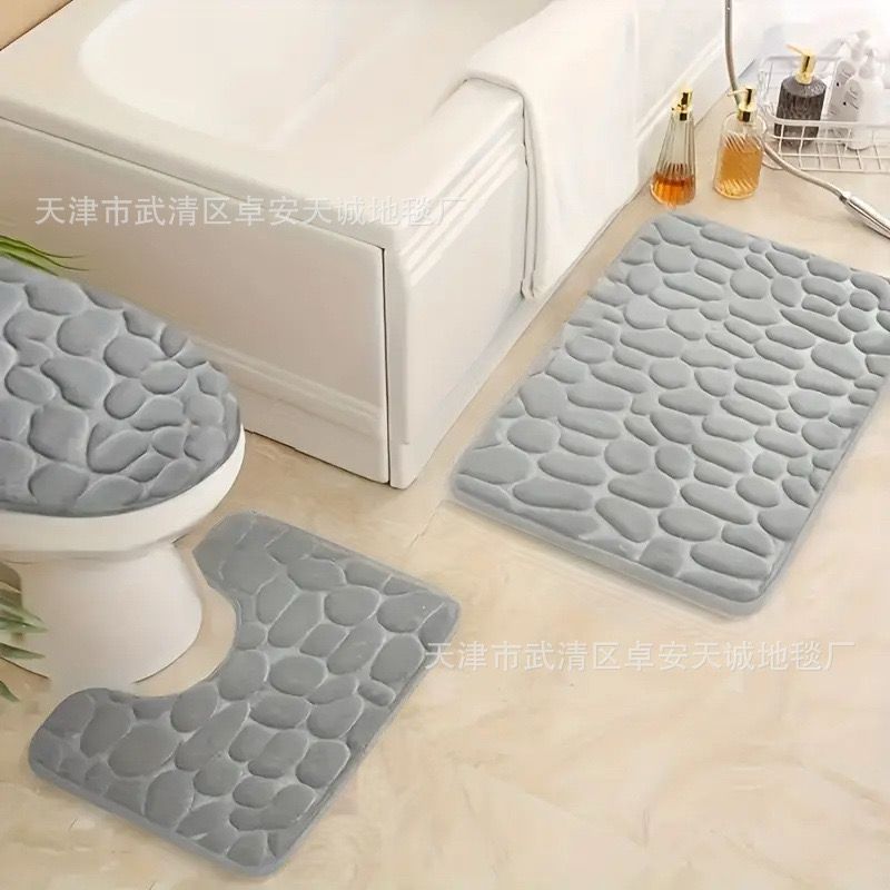 3 Piece bathroom mats