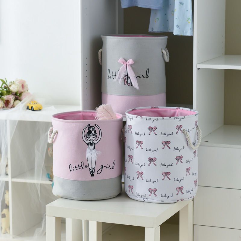 Girly pink toy baskets