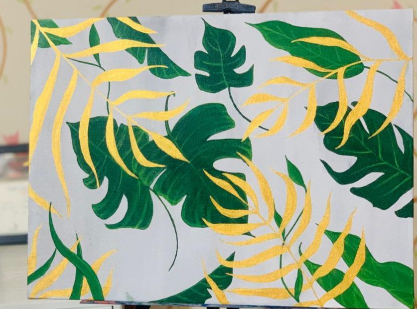 Tropical Leaf Canvas Painting