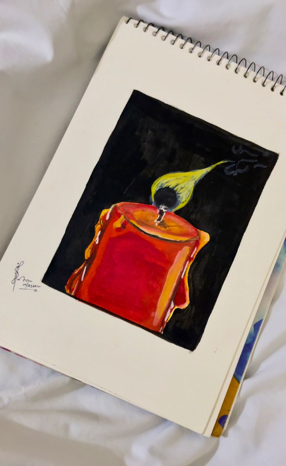 Hand-Painted Candle Art